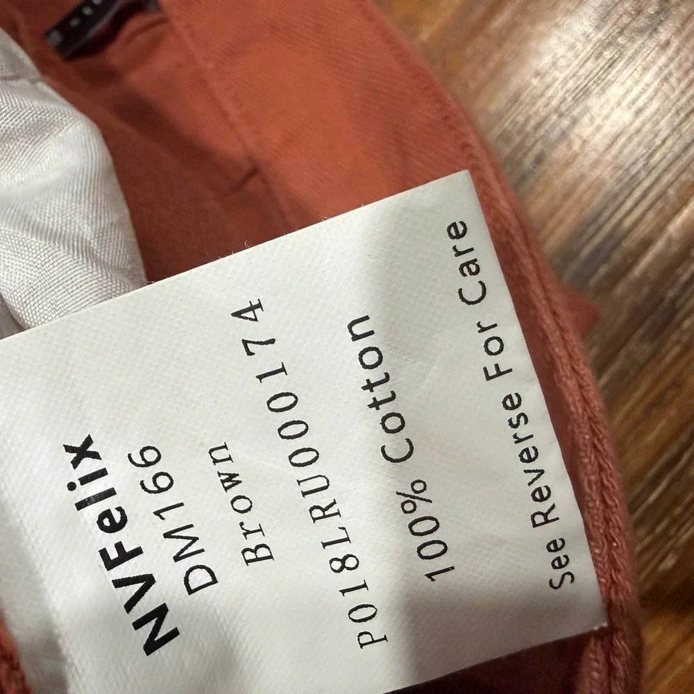 NVFelix 1XL Cargo Pants Women Brown Wide Leg Multi Pocket Utility Denim 36X29